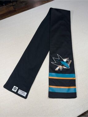 San Jose Sharks NHL Scarf with Logo - Black, Teal & Orange